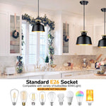 Black industrial pendant light adjustable bar ceiling hanging light