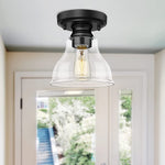 Farmhouse Semi Flush Mount Close to Ceiling Lights industrial ceiling lighting fixture with glass shade