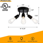 3 light ceiling light fixture black farmhouse flush mount ceiling lamp