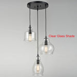 3 light glass linear island chandelier,black vintage pendant fixture