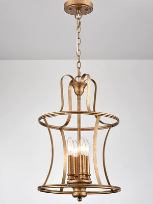 4 light farmhouse chandelier rust cage pendant light