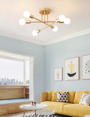 6 light sputnik ceiling chandelier modern ceiling lamp fixture