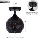 Black industrial mini semi flush mount ceiling light fixture modern ceiling lamp