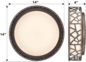 14 inch LED Flush Mount Ceiling Light round light ceilihg fixture with bronze finish
