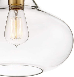 Mid century close to ceiling light industrial gold glass semi flush mount lighting fixture