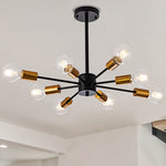 8 light sputnik chandelier black gold vintage industrial pendant lighting