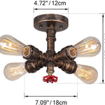 4 light vintage industrial pipe ceiling light