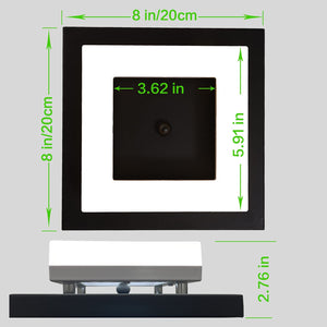 8 inch LED flush mount ceiling light fixture black dimmable ceiling lamp