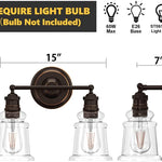 2 light rust vanity wall lights farmhouse glass wall sconces light with dark bronze finish
