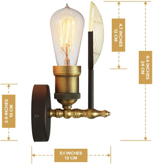 2 pack rustic wall sconce steampunk lantern wall mount fixture