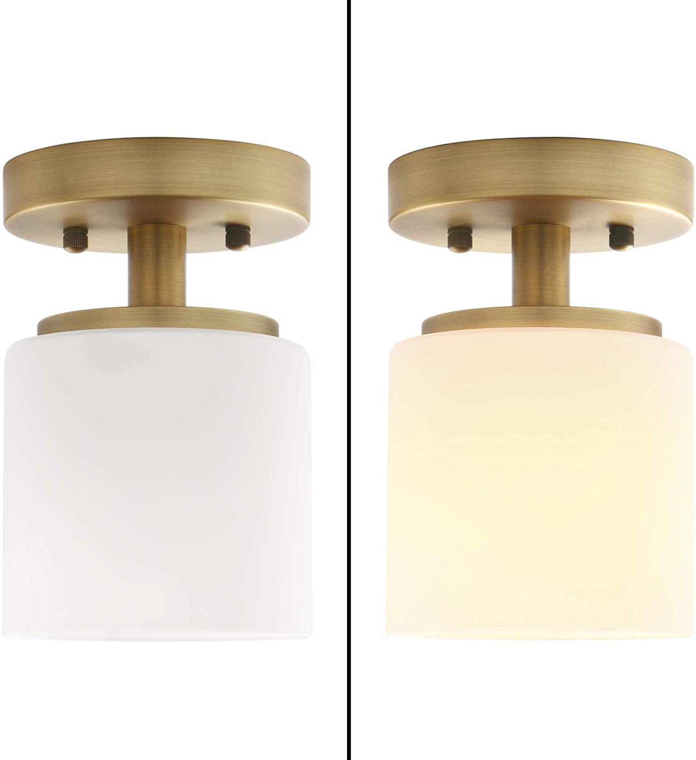 Modern glass ceiling light fixture 1 light semi flush mount light fixture