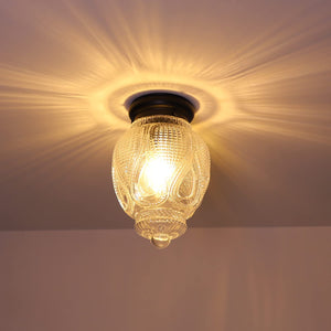 Black Semi Flush Mount Ceiling Light Fixture Farmhouse Glass Close to Ceiling Lighting