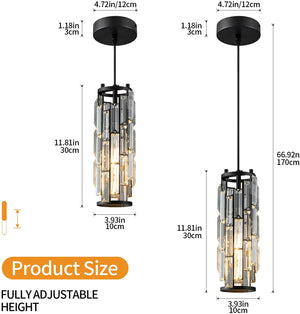 Modern black pendant lighting modern crystal pendant lamp adjustable lighting fixture