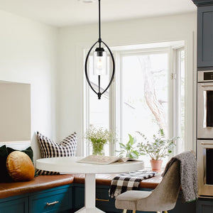 Modern black hanging pendant light fixture mini glass indoor island pendant lamp