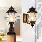 Outdoor vintage lantern glass dusk to dawn outdoor lighting