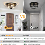 3 light industrial flush mount ceiling light farmhouse glass close to ceiling light fixture