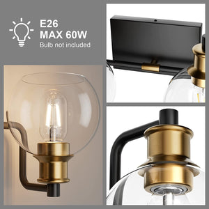 2 light vintage bathroom wall sconce farmhouse glass wall light over mirror