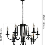 12 light antique black candle chandelier with E12 socket