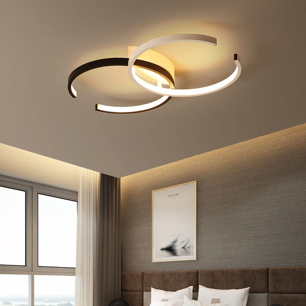 Modern LED ceiling light fixture with remote control 40W semi flush mount ceiling lamp
