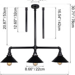 3 light black industrial pendant lamp light chandelier