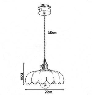 Glass lotus pendant light fixture loft bar hanging lamp chandelier