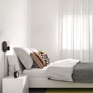Simplicity black industrial wall sconce