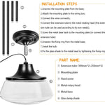 Industrial Semi Flush Mount Ceiling Light glass ceiling lamp fixture