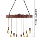 Wood Rustic chandelier,black multi cord pendant light