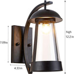 Black outside lights for house industrial wall lantern with glass shade