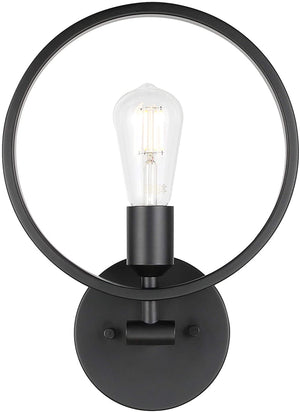 Industrial round wall light simplicity black wall sconce