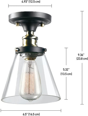Mini Semi Flush Mount Ceiling Light antique ceiling light fixture with bronze finish