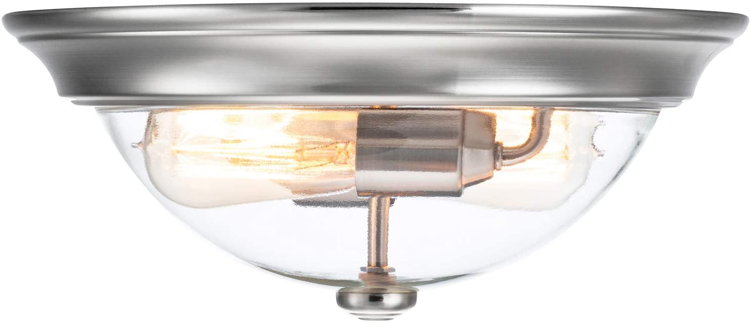 13 inch round ceiling lighting fixture nickel glass ceiling lamp