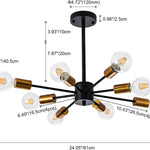 8 light sputnik chandelier black gold vintage industrial pendant lighting