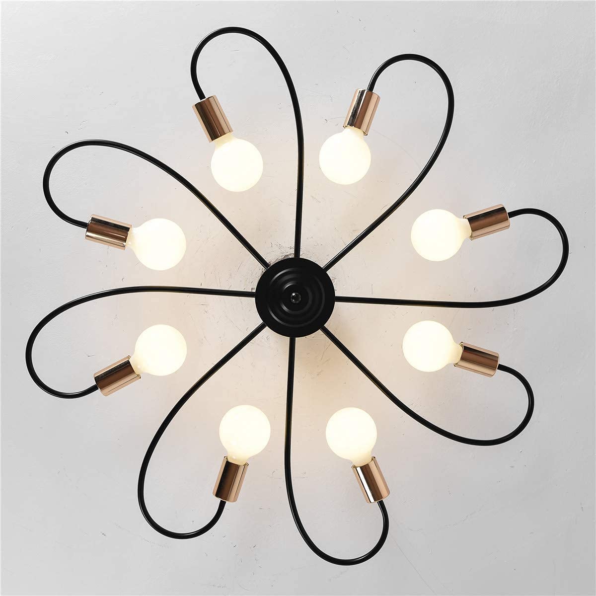 8 light modern semi flush ceiling light sputnik metal ceiling lighting