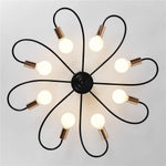 8 light modern semi flush ceiling light sputnik metal ceiling lighting