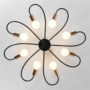 8 light modern semi flush ceiling light sputnik metal ceiling lighting