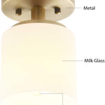 Modern glass ceiling light fixture 1 light semi flush mount light fixture