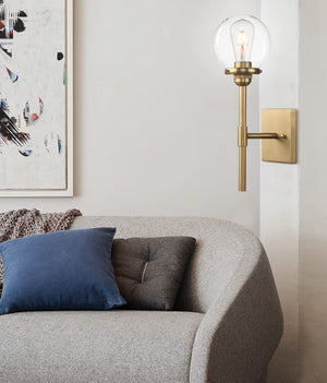 Glass globe wall sconce industrial wall light fixture