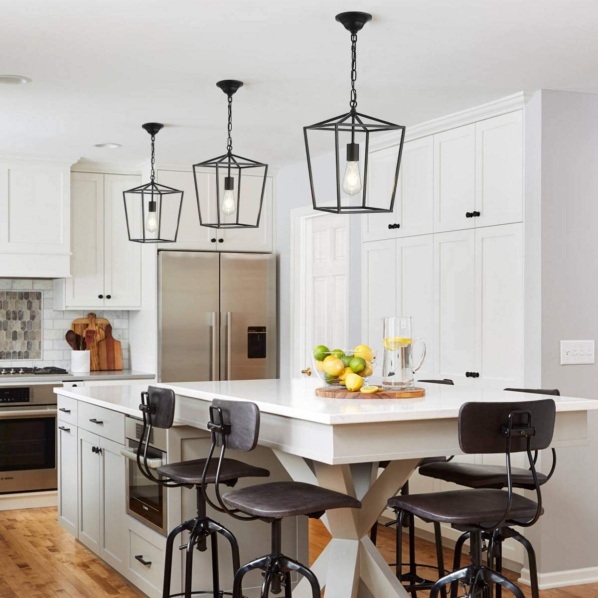 Vintage cage pendant light fixture lantern chandelier