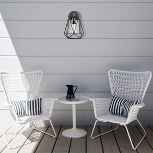 Black glass wall sconce industrial cage wall lighting