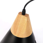 Industrial pendant lamp black cage wood pendant lighting
