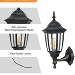 2-pack porch wall light fixture black outdoor wall sconce