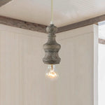 Wooden plug in pendant light rust mini hanging lighting fixture