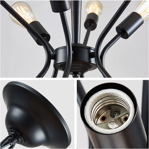 12 light modern pendant lighting vintage black sputnik chandelier