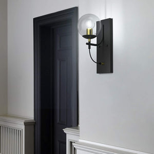 Mid Century black wall sconces modern globe glass vanity wall light fixture