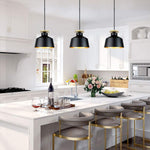 Black industrial pendant light adjustable bar ceiling hanging light