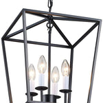 4 light candle chandelier lantern cage pendant light fixture