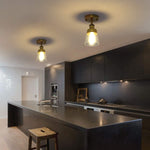 Mini Semi Flush Mount Ceiling Light antique gold ceiling light fixture with glass shade