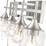 4 light nickel wall sconce with clear glass shade