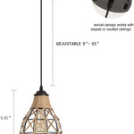 Hemp rope lantern pendant light vintage kitchen island lighting